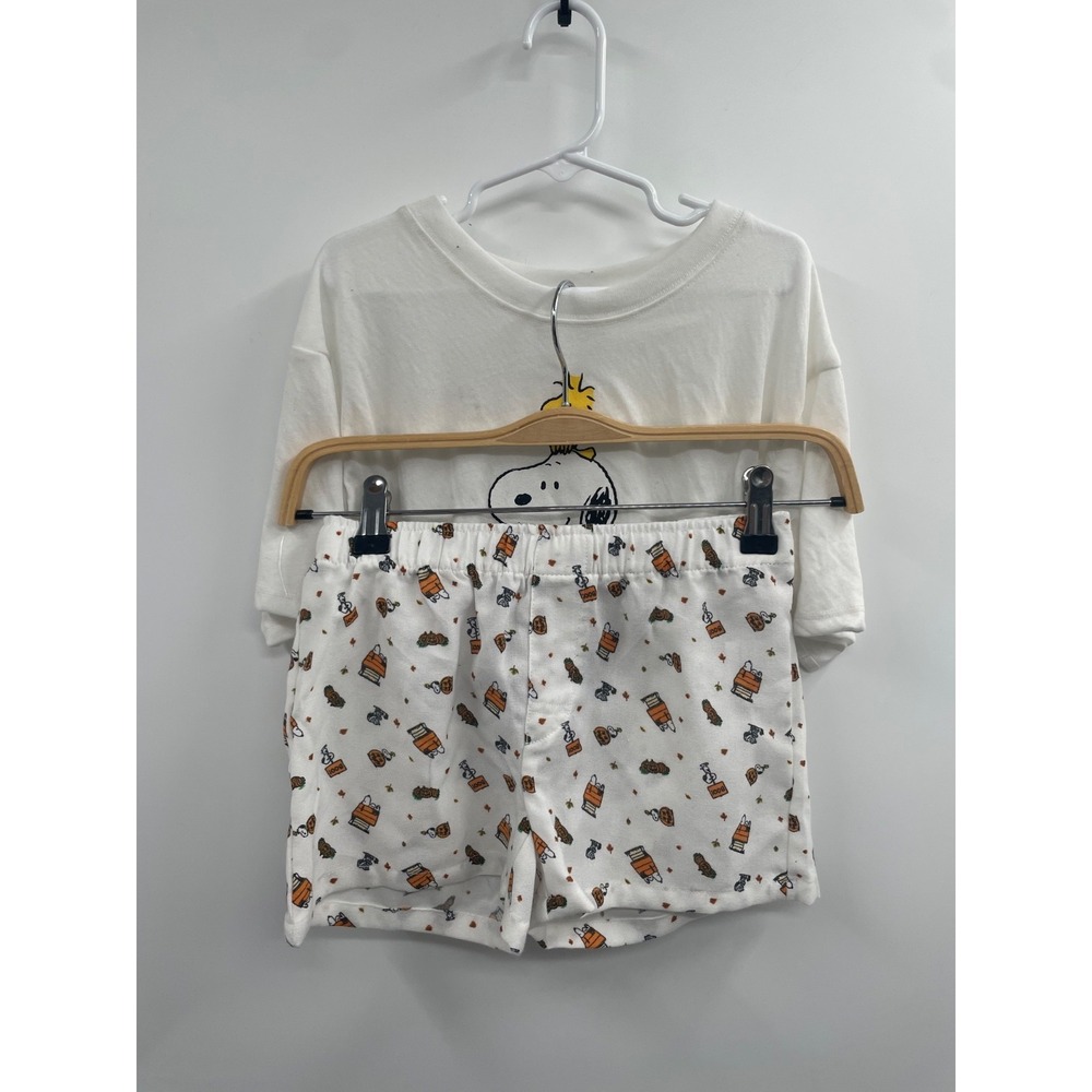 NWT Peanuts Oversized Halloween Snoopy T-Shirt Boxer Pajama Set Girl Small White